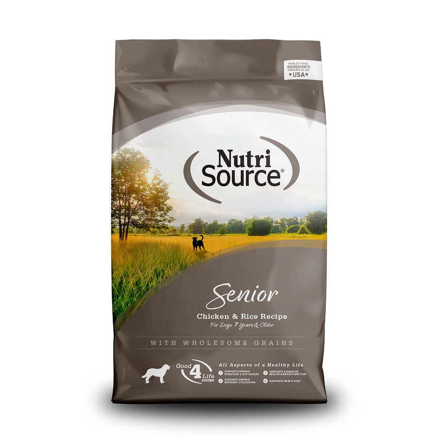 NutriSource Dry Dog Food for Seniors Chicken and Rice 26LB
